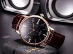 Replica Piaget Black Dial Rose Gold Smooth Case 40mm Watch 8215 Automatic Movement 